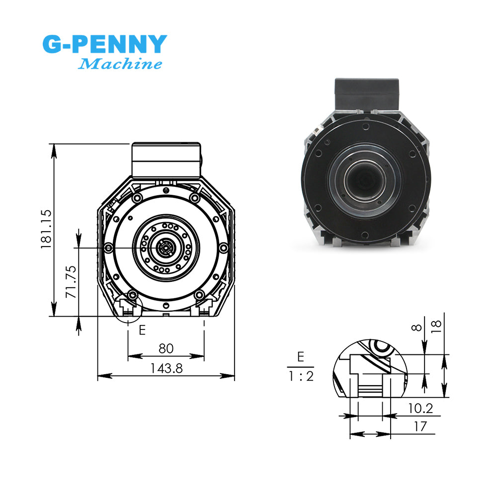 G-Penny Automatic Tool Change Spindle 9.0kw ATC Spindle ISO30 220v / 380v Air Cooled Spindle Motor GDZ Wood / Aluminum Working