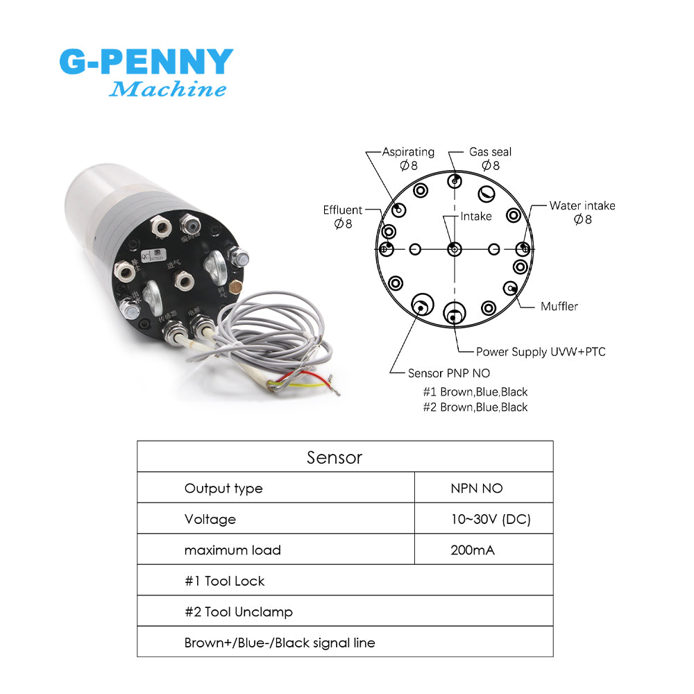 G-Penny Machine 3.2KW BT30 ATC Water cooled spindle motor 800hz 24000rpm Automatic tool change