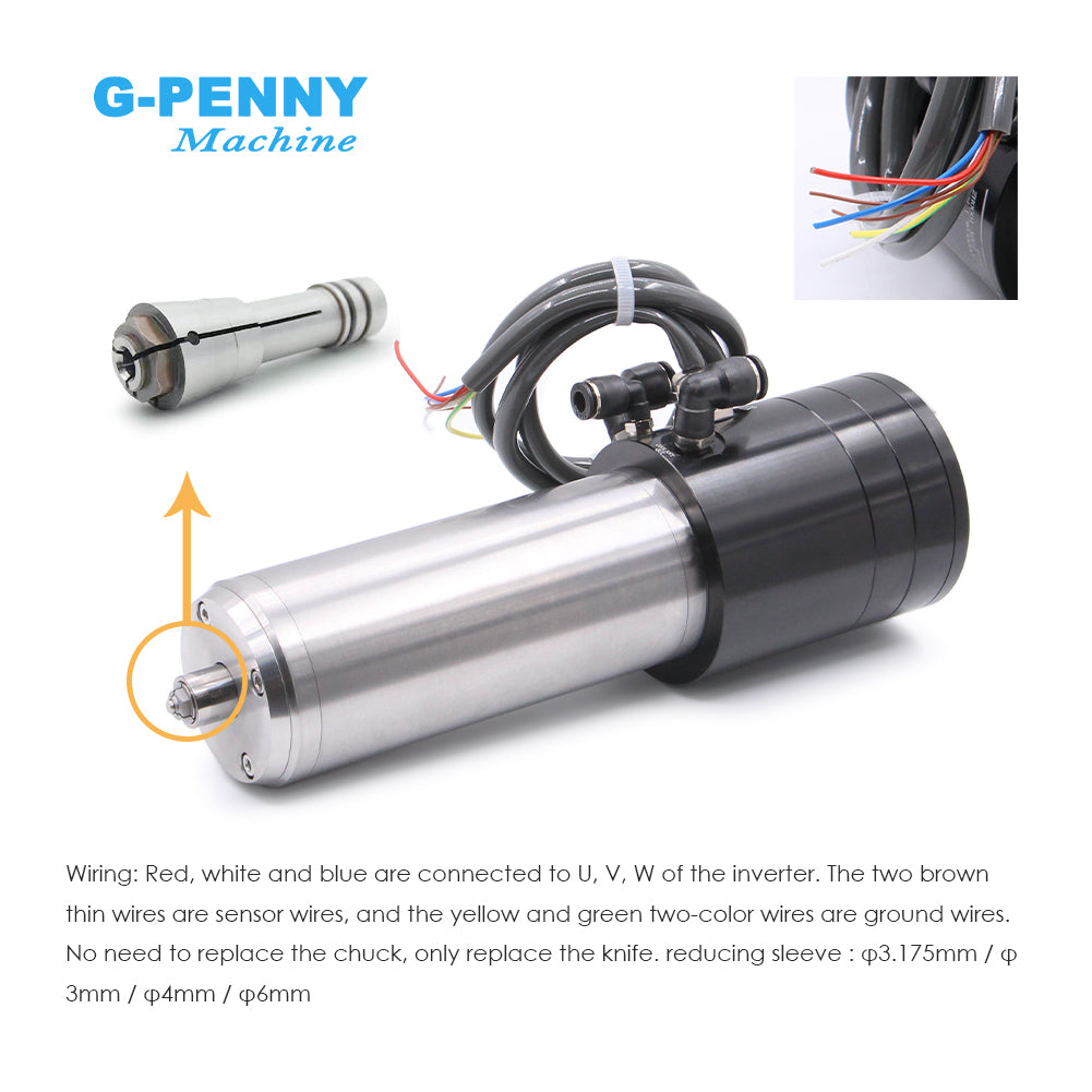 G-Penny Machine 1.8kw 220v ATC Water Cooled Spindle Motor Automatic tool change 10000-60000rpm with BD600 Inverter kit