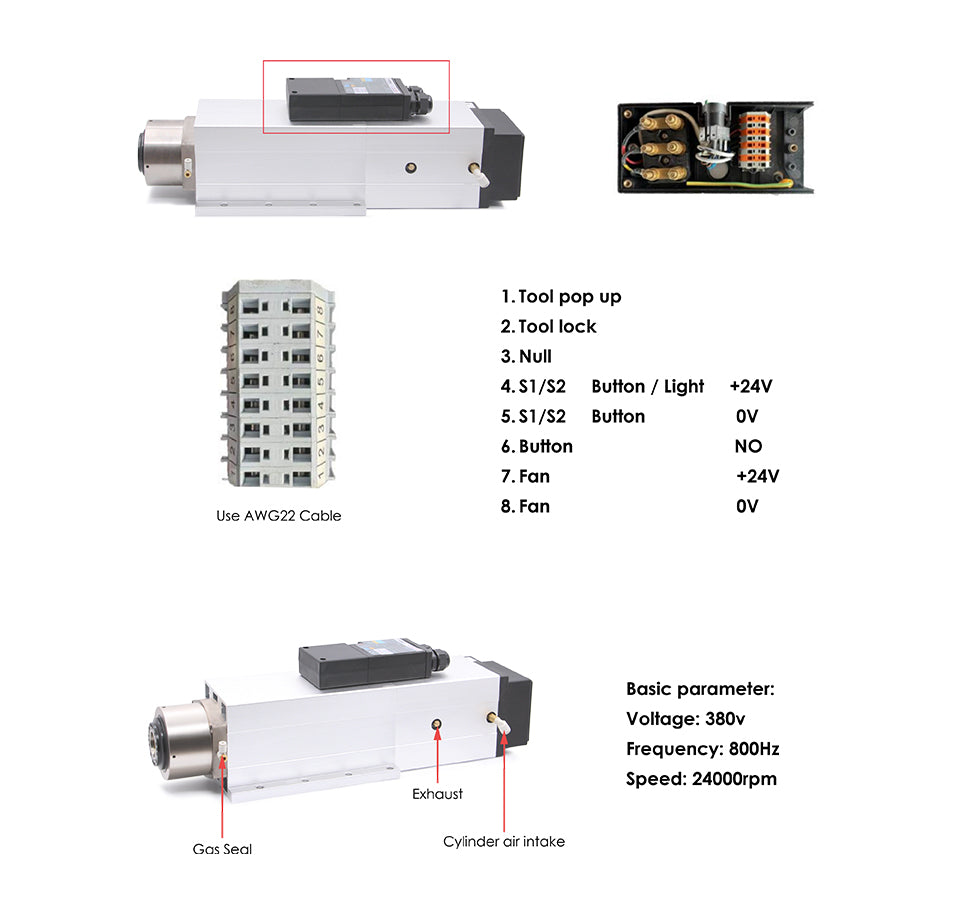 G-Penny 6.0kw ATC Spindle Automatic Tool Change Spindle 220v / 380v Air Cooled Instead Of 4.5kw ATC GDZ Woodworking