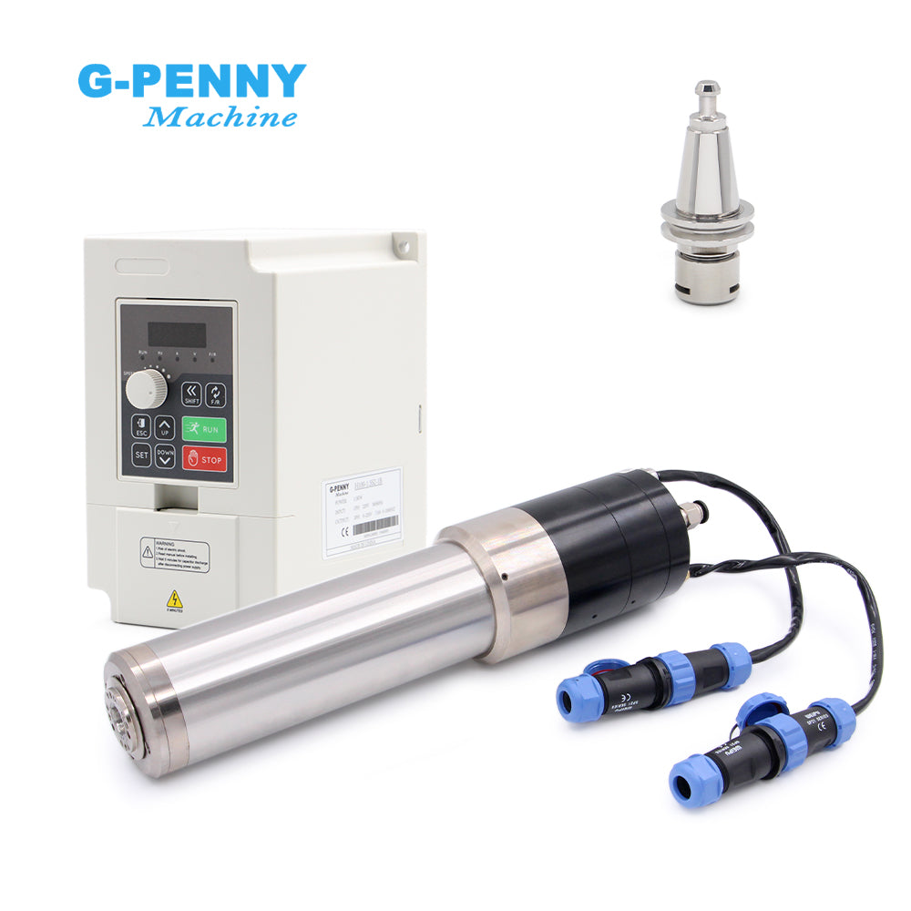 G-Penny Machine 1.2KW ISO10 ATC water cooled spindle motor 1000HZ 30000RPM 4POLE Spindle with H100 Inverter Kit