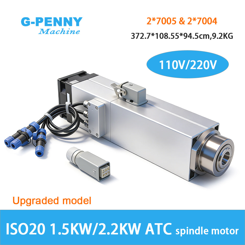 G-Penny 2.2KW ISO20 ER20 ATC Spindle Water Cooled 18000-24000rpm Automatic Tool Change CNC Spindle Motor for Metal Wood Milling