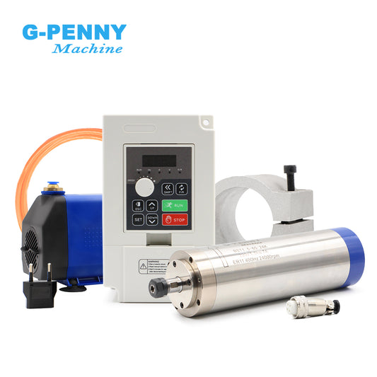 G-penny 1.5KW ER11 110v/220v Water Cooled Spindle 65mm Bracket,1.5kw Inverter,75w Water Pump Spindle Motor Kit