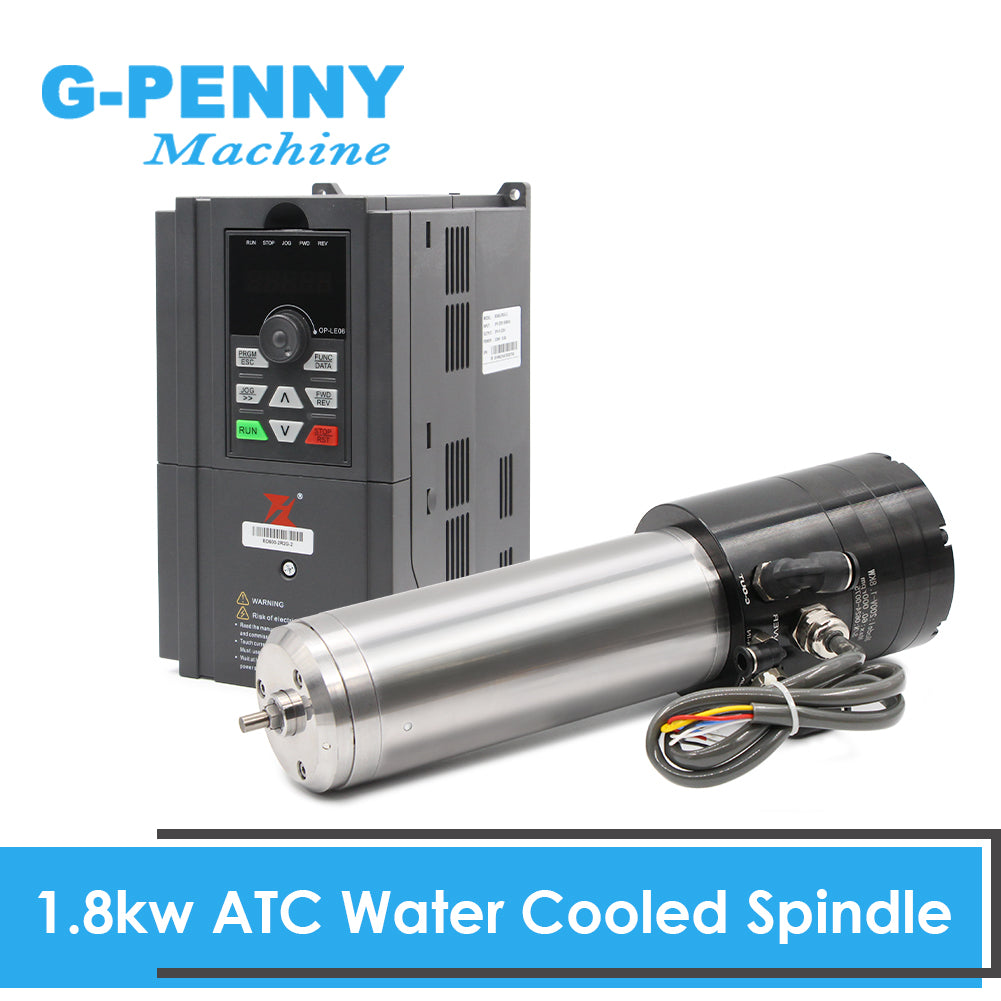 G-Penny Machine 1.8kw 220v ATC Water Cooled Spindle Motor Automatic tool change 10000-60000rpm with BD600 Inverter kit