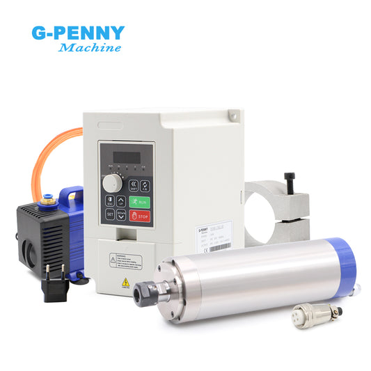 G-Penny1.5kw ER16 D65 Water Cooled Spindle Kits & H100 Inverter & 80w water pump & 65m bracket For cnc milling machine