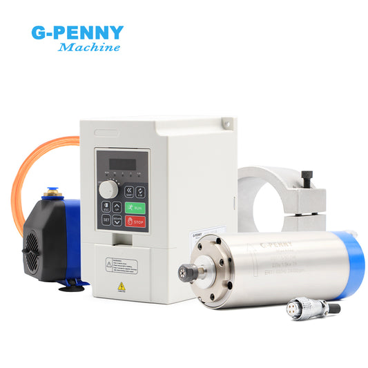 G-Penny 1.5KW ER11 110v/220V/380V Water Cooled Spindle QL Inverter 80mm Bracket 75W Water Pump Bearing & Motor Milling