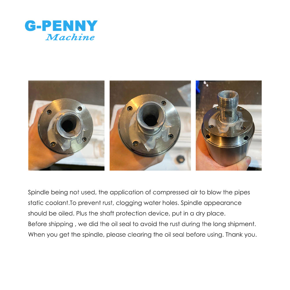 G-Penny 3.7KW ER20 D100 220V/380V Water-Cooled Spindle Motor Bullet-Type with H100 4KW Inverter, Water Pump, Bracket Kit