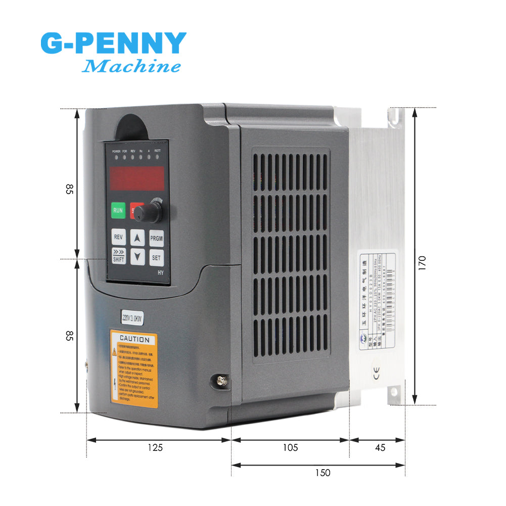 HuanYang 3KW 220v/380v Inverter CNC Spindle motor speed control Variable Frequency Drive 0-400Hz 3P output