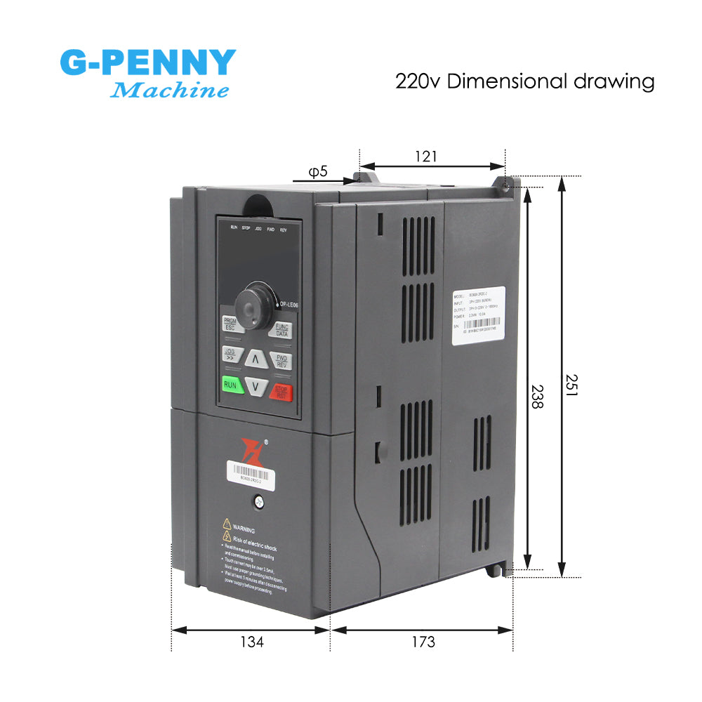 FuLing 2.2KW BD600 Inverter 220V/380V 0~1000Hz Frequency Driver for spindle motor speed control V/F Vector control