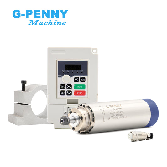 G-Penny 1.5KW ER11 D65 110V/220V Air cooled 400hz-24000rpm 1.5KW H100 Inverter spindle motor kit
