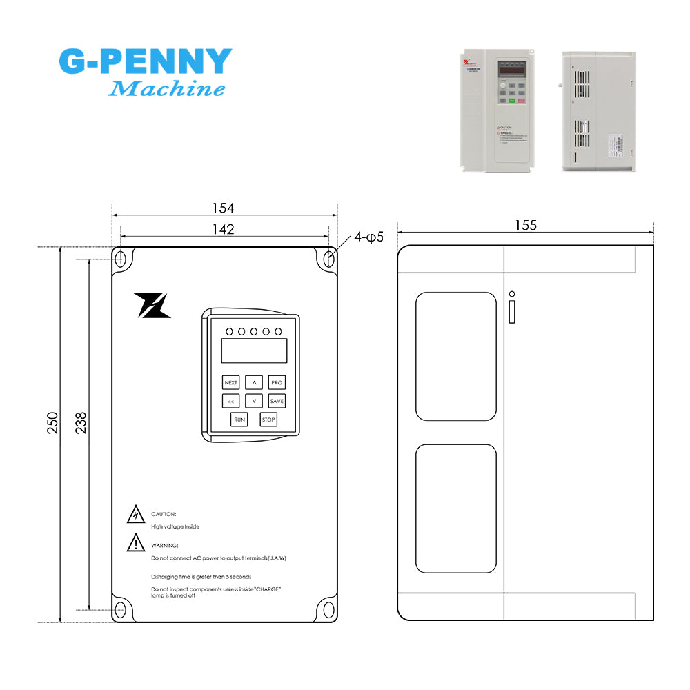 G-Penny Machine 6.0KW ISO30 ATC Spindle motor Air cooled with 7.5KW Inverter