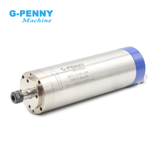 G-Penny 1.5KW ER11 D65 110V/220V Water cooled spindle motor 400hz 24000rpm 4pcs 7series bearings for cnc router