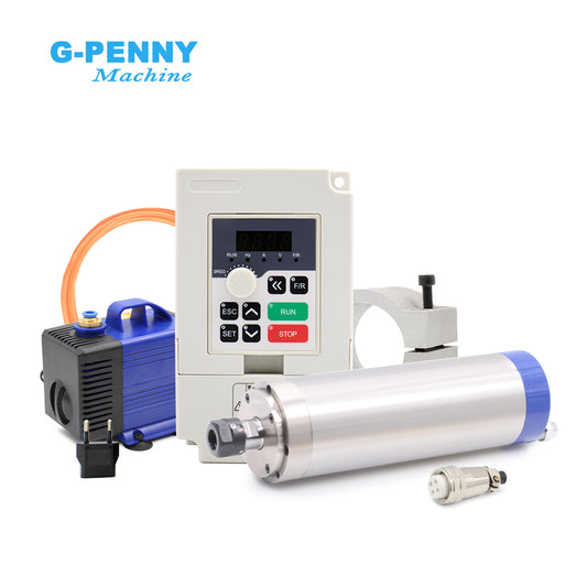 G-Penny1.5kw ER16 D65 Water Cooled Spindle Kits & H100 Inverter & 80w water pump & 65m bracket For cnc milling machine
