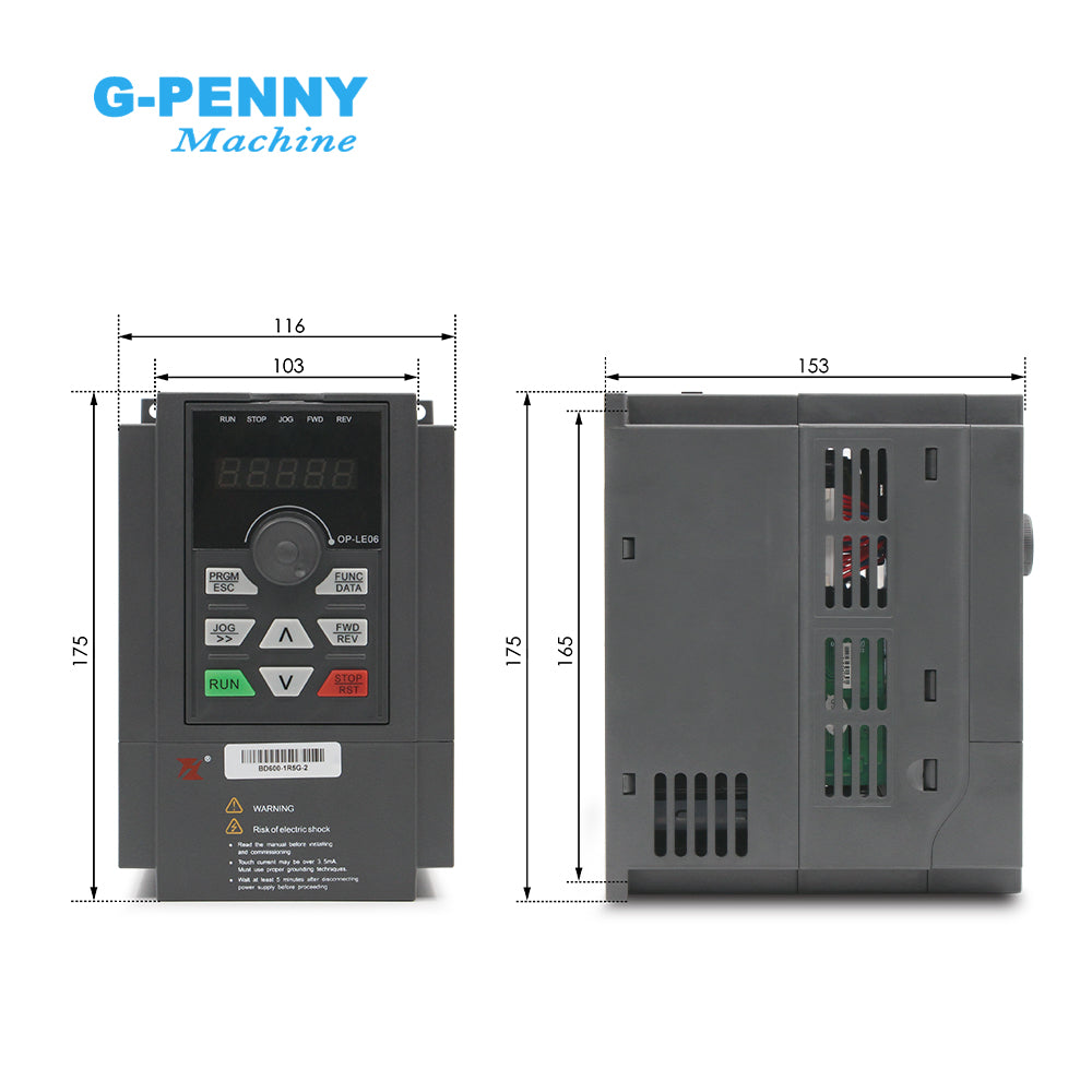 FuLing 1.5KW BD600 Inverter 220V/380V 0~1000Hz Frequency Driver for spindle motor speed control V/F Vector control