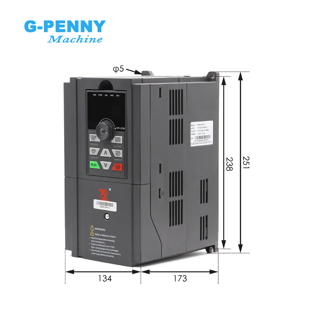 FuLing 3.7KW BD600 Inverter 220v/380v 0~1000Hz Frequency Driver for spindle motor speed control V/F Vector control