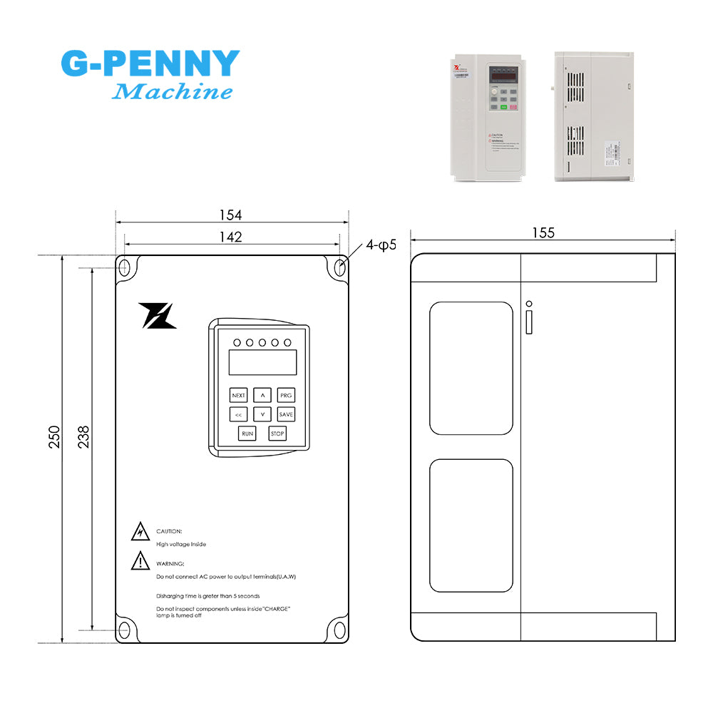FuLing 3.7KW BD612 Inverter VFD 220V/380V 0~1000Hz Frequency Driver for spindle motor speed control