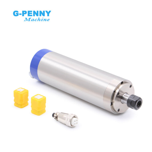 G-PENNY 1.5kw ER16 Water Cooled Spindle Motor 65mm 4 pcs 7 Series Bearings Water Cooling for CNC Wood/ Aluminum Working