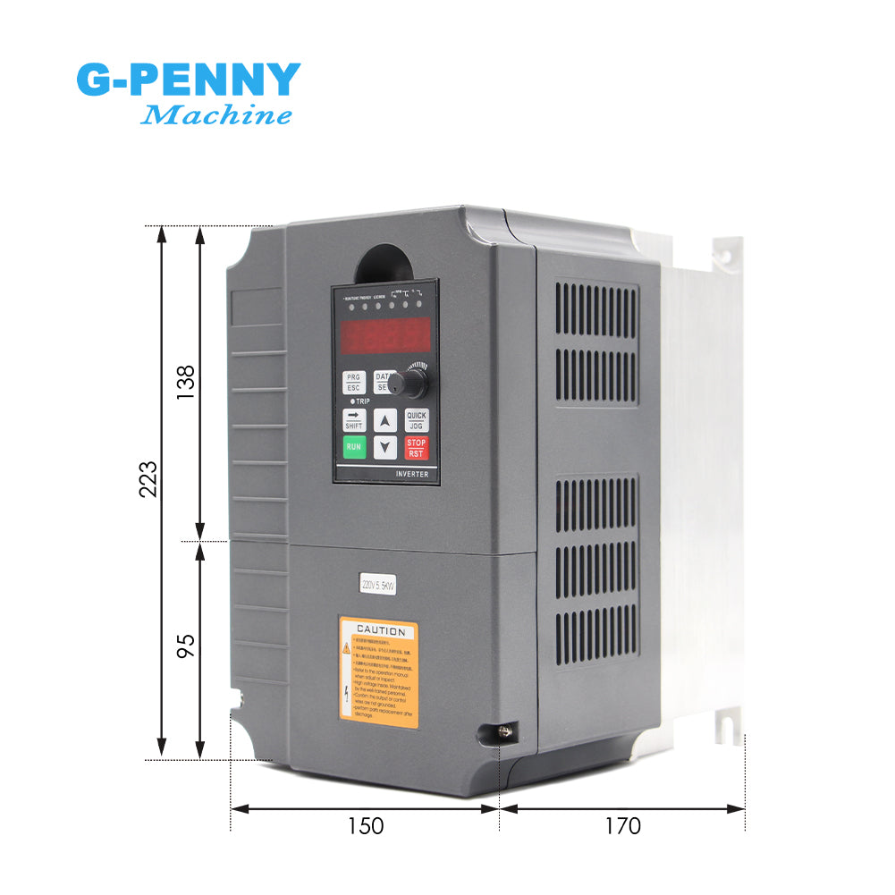 HuanYang 5.5KW 220v/380v Inverter CNC Spindle motor speed control Variable Frequency Drive 0-400Hz 3P output