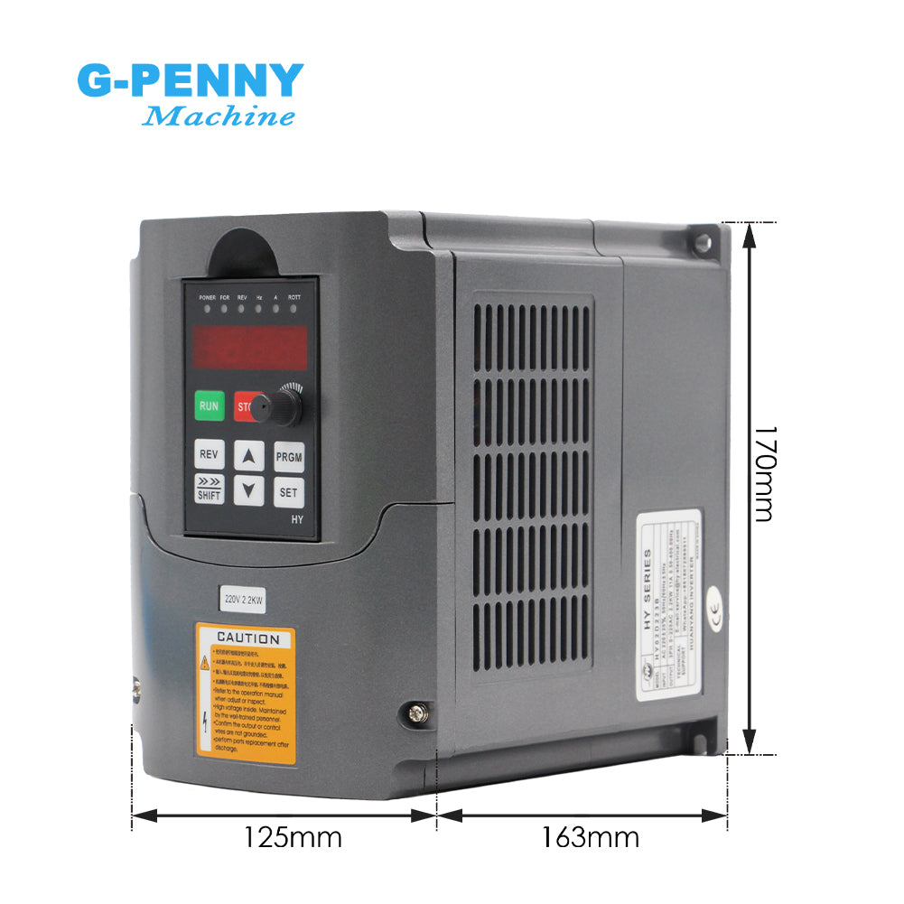 HuanYang 2.2KW 110V/220v/380v Inverter CNC Spindle motor speed control Variable Frequency Drive 0-400Hz 3P output