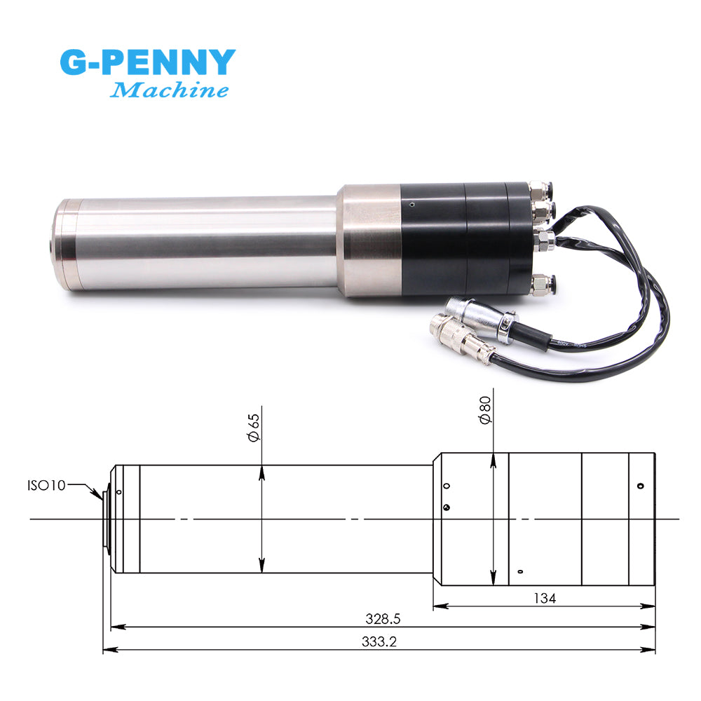 G-Penny 1.2kw ISO10 Water Cooled ATC Spindle Motor 30000rpm 1000Hz 4Pole with BD612 1.5KW Inverter kit