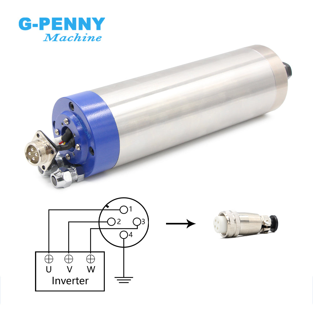 G-Penny 1.5KW ER11 D65 110V/220V Water cooled spindle motor 400hz 24000rpm 4pcs 7series bearings for cnc router