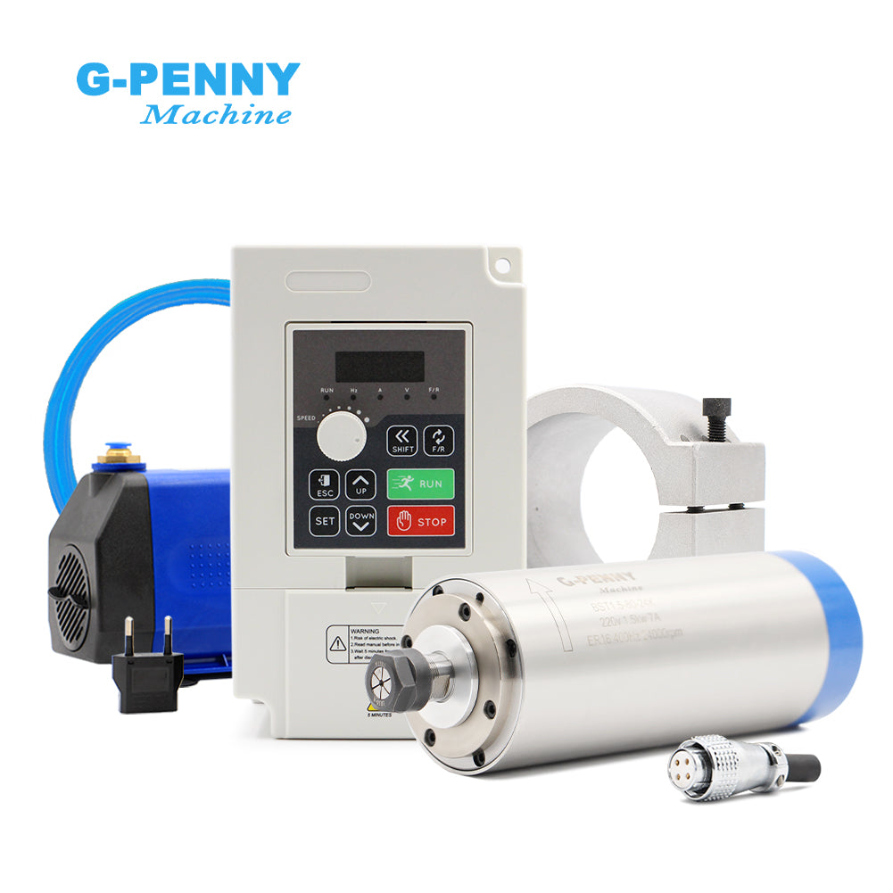 G-Penny 1.5KW ER16 D80 400HZ 24000RPM 220V/110V Water cooled spindle motor kit