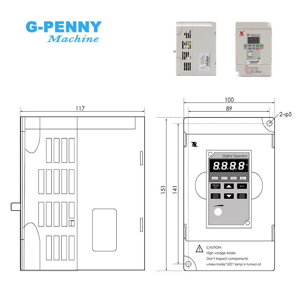 FuLing 1.5KW/2.2KW BD612 Inverter VFD 220V/380V 0~1000Hz Frequency Driver for spindle motor speed control