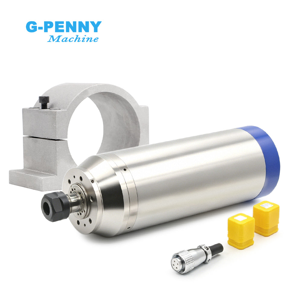 G-Penny 3.7KW ER20 D100 220V/380V Water-Cooled Spindle Motor Bullet-Type with 100mm Bracket 400Hz 24000RPM 2-Pole 4PCS Bearings