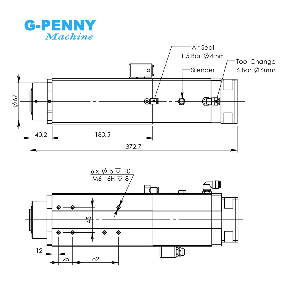 G-Penny 2.2KW ISO20 ER20 ATC Spindle Water Cooled 18000-24000rpm Automatic Tool Change CNC Spindle Motor for Metal Wood Milling