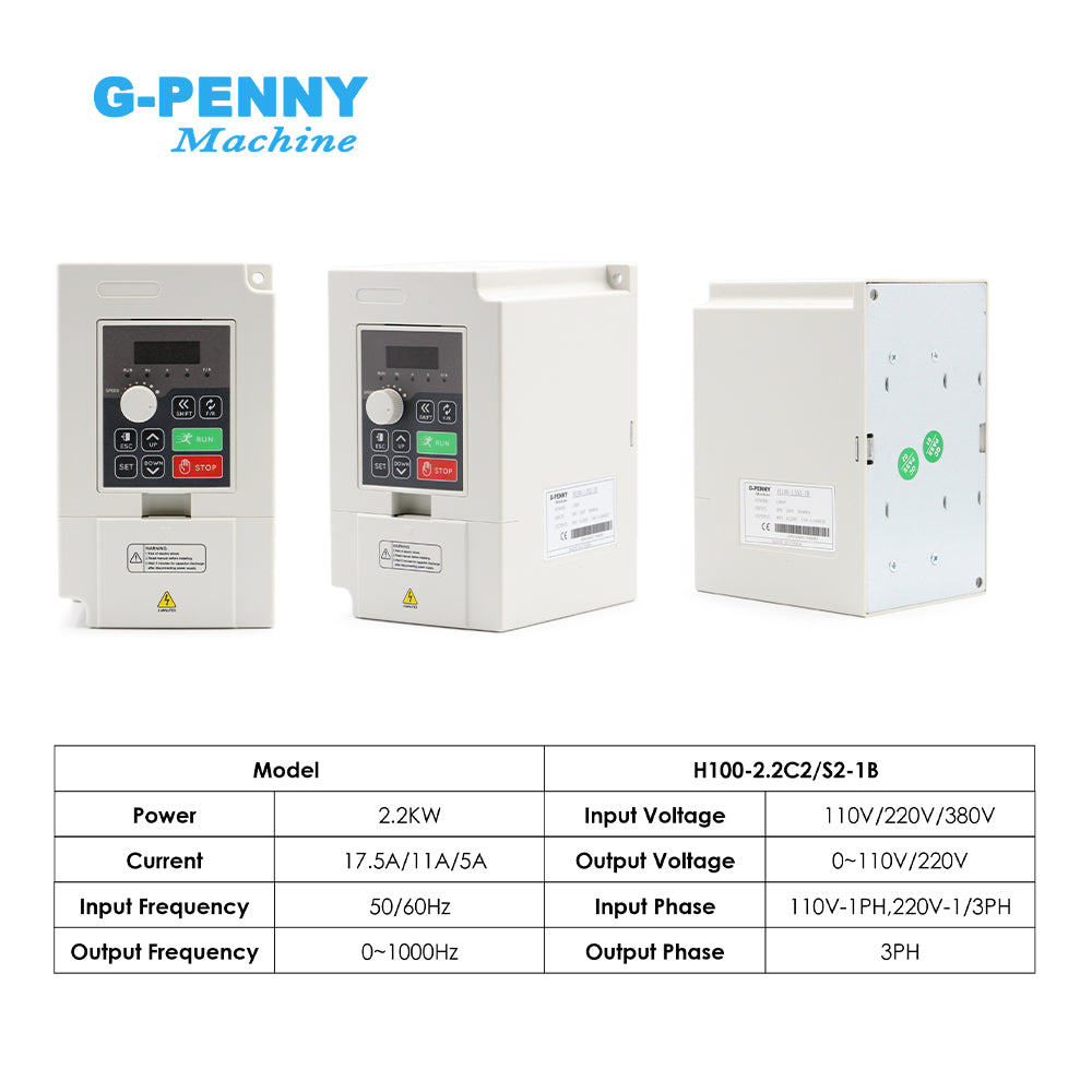 G-Penny 1.5KW / 2.2KW H100 Model Mini Inverter 110v/220v AC Variable Frequency Driver