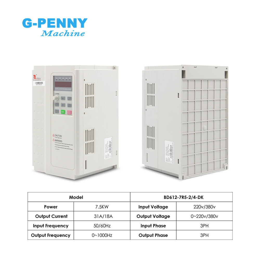 FuLing 7.5KW BD612 Inverter VFD 220V/380V 0~1000Hz Frequency Driver for spindle motor speed control