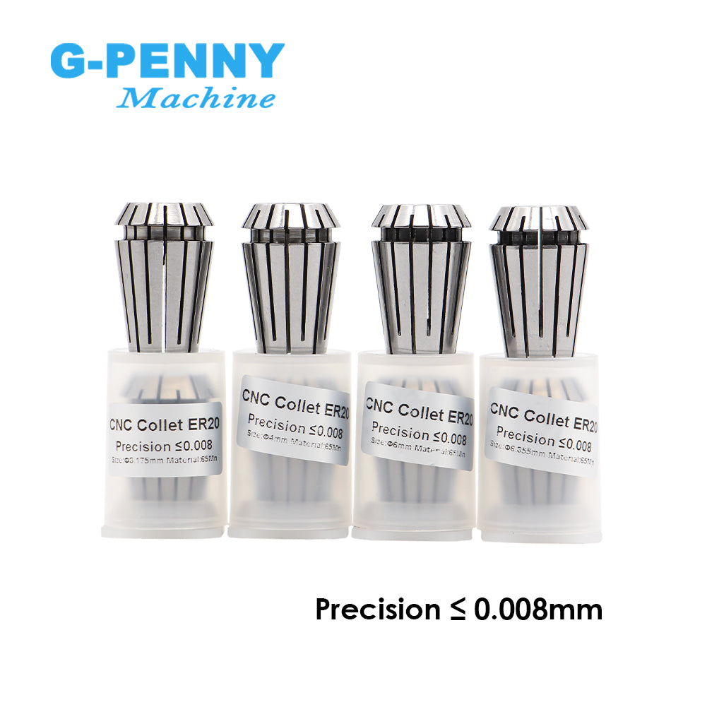 G-Penny Machine ER20 High accuracy collet Precision≤0.008mm 4, 6, 8, 10, 12, 1/2, 1/4, 1/8mm Collet Kit