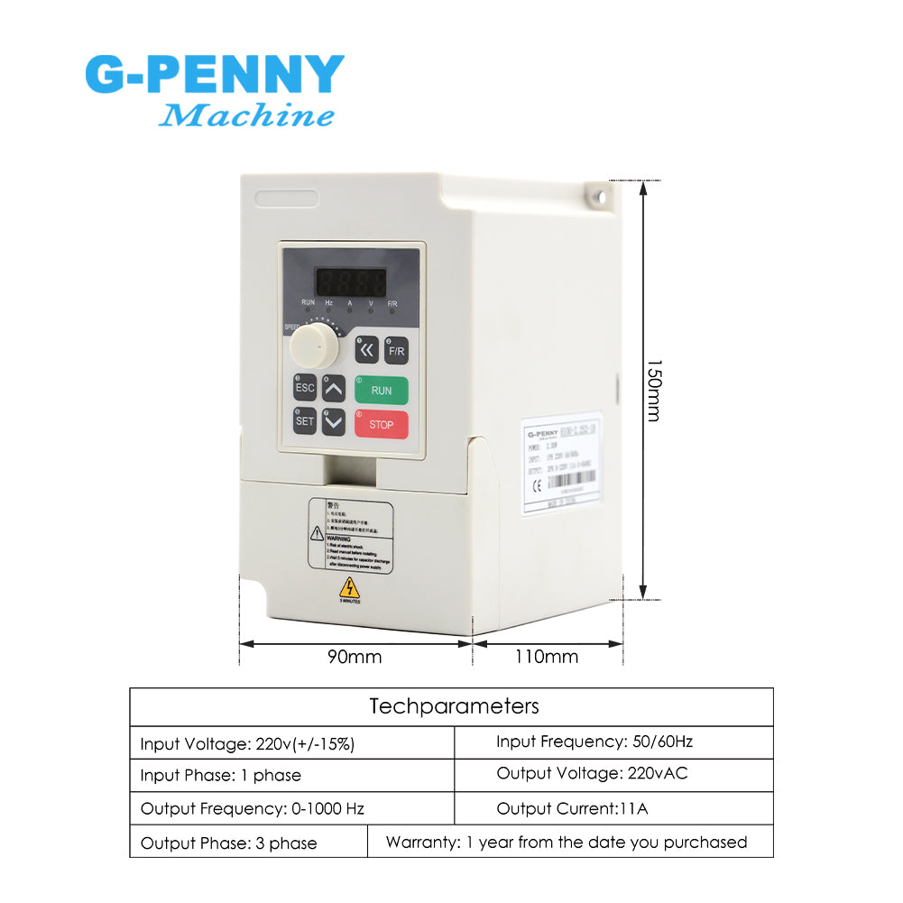 G-Penny 2.2KW ER20 D80 110V/220V Water cooled spindle motor kit & Inverter & brcaket & water pump