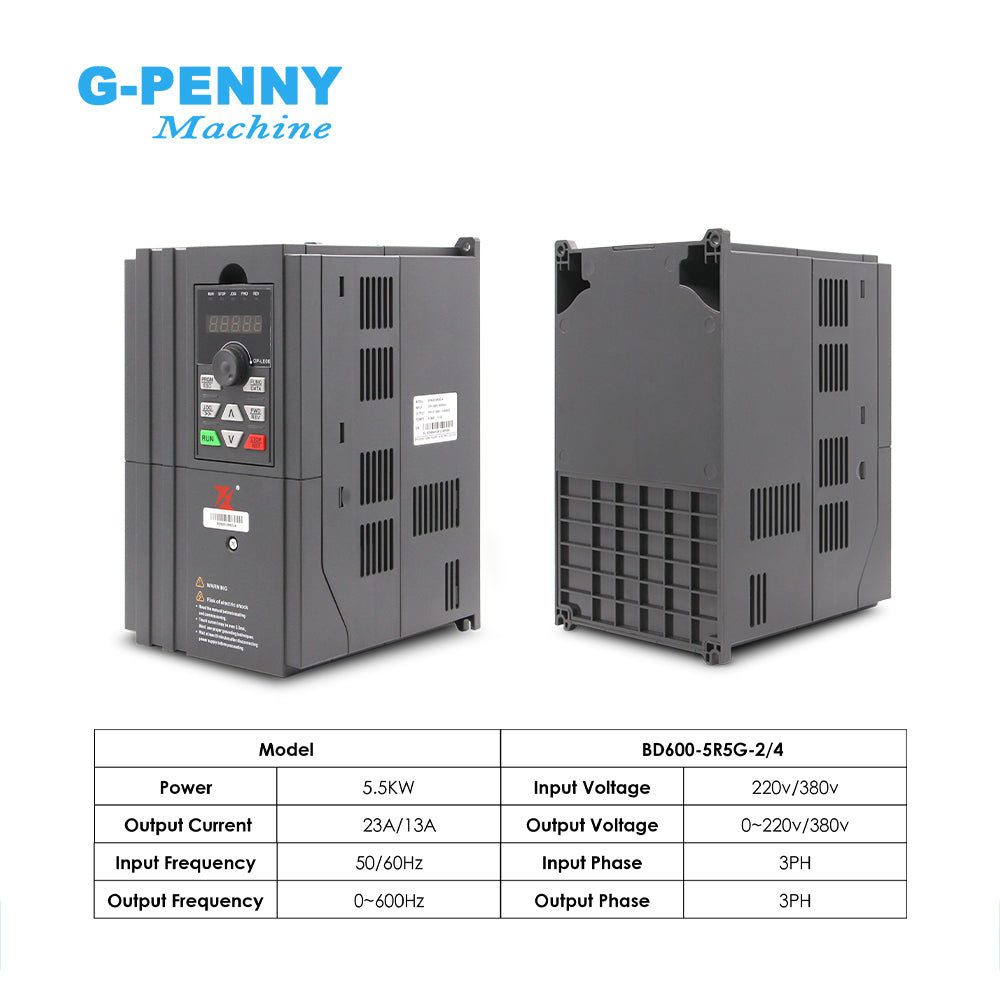 FuLing 5.5KW BD600 Inverter 220V/380V 0~1000Hz Frequency Driver for spindle motor speed control V/F Vector control