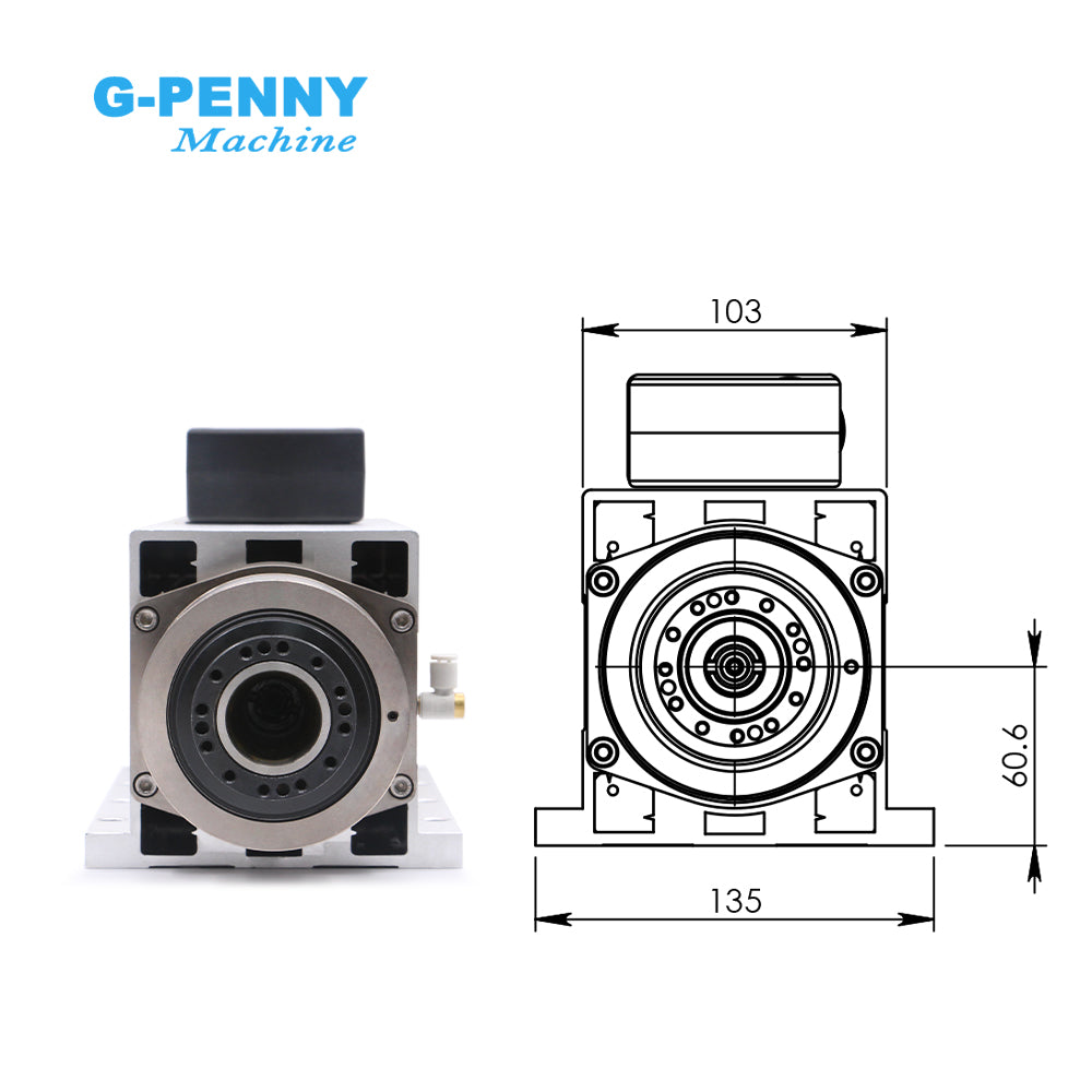 G-Penny 6.0kw ATC Spindle Automatic Tool Change Spindle 220v / 380v Air Cooled Instead Of 4.5kw ATC GDZ Woodworking