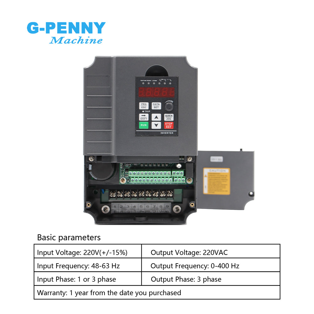 HuanYang 5.5KW 220v/380v Inverter CNC Spindle motor speed control Variable Frequency Drive 0-400Hz 3P output