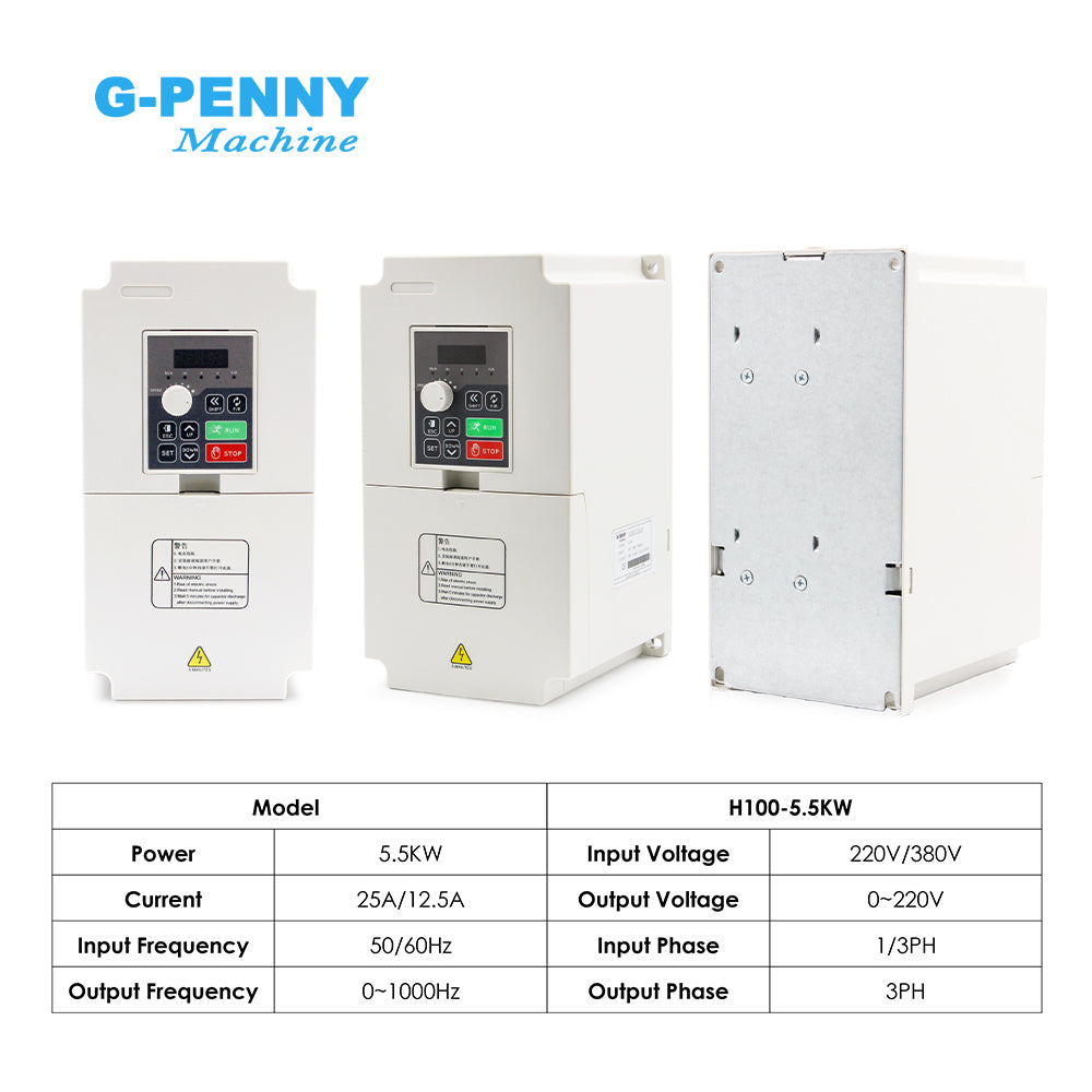 G-Penny 5.5KW 220v/380v H100 Model Mini Inverter 110v/220v AC Variable Frequency Driver