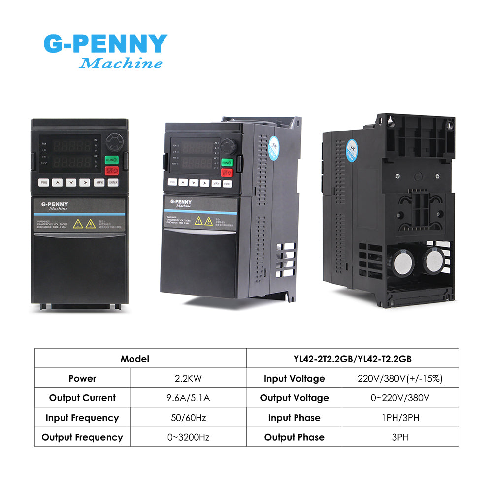 G-Penny 2.2kw ER20 220v Water Cooled Spindle Kit 4pcs ball bearings & 2.2kw Inverter & 80mm Spindle Bracket & 75w Water Pump