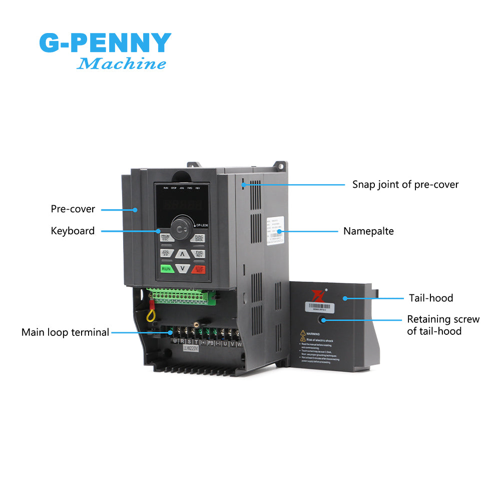 FuLing 3.7KW BD600 Inverter 220v/380v 0~1000Hz Frequency Driver for spindle motor speed control V/F Vector control