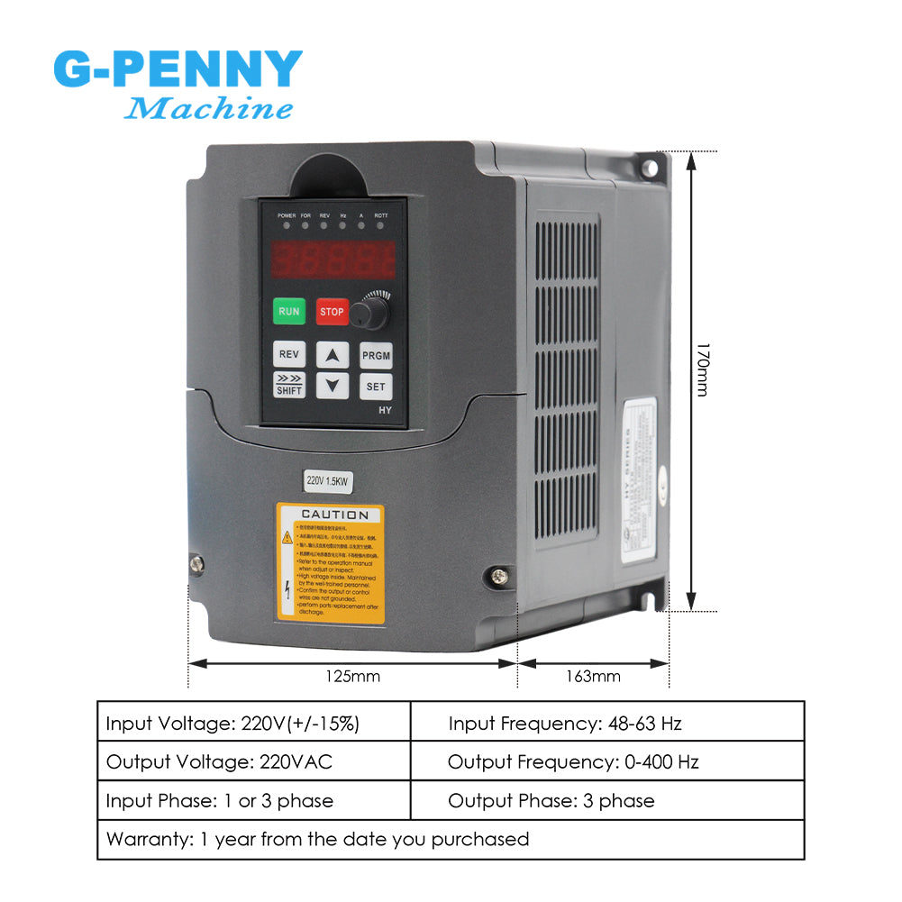 G-penny 1.5KW ER11 D65 Water cooled spindle motor,HuanYang inverter,Bracket,Water Pump,water Cooled Spindle Motor Kit