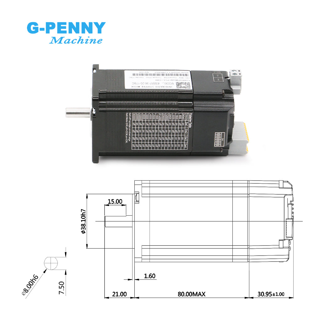 G-Penny JMC NEMA23 2.0N.m 5A 36V 17-bit Absolute Value Integrated Closed Loop Stepper Motor With Encoder iESS57-36-20-17BC