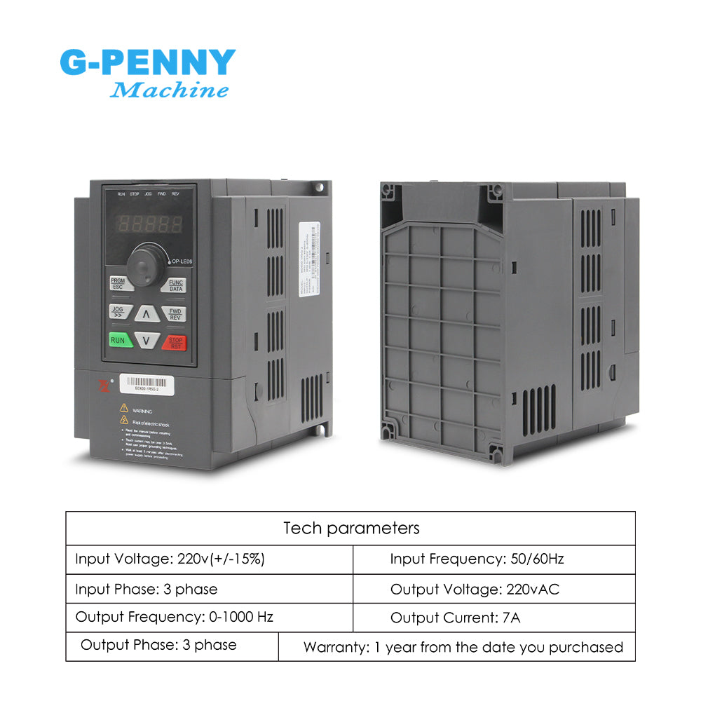 FuLing 1.5KW BD600 Inverter 220V/380V 0~1000Hz Frequency Driver for spindle motor speed control V/F Vector control