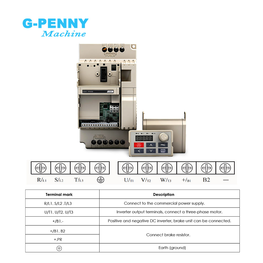 G-Penny 5.5KW 220V/380V Inverter 2000hz Variable Frequency Drive for CNC Machine Spindle Motor