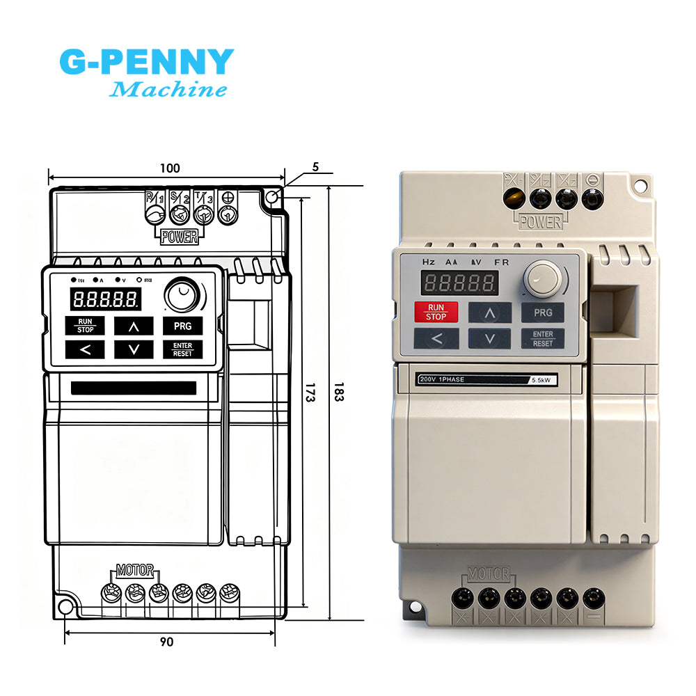 G-Penny 5.5KW 220V/380V Inverter 2000hz Variable Frequency Drive for CNC Machine Spindle Motor