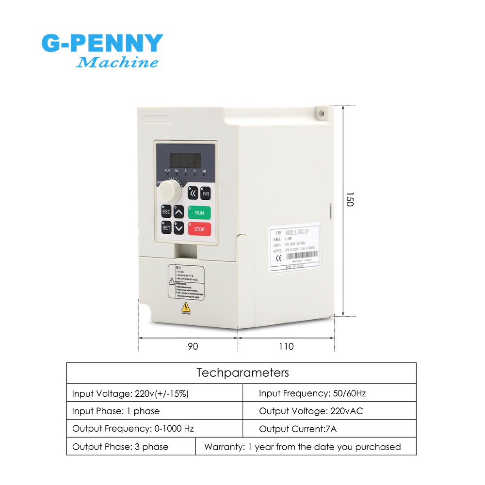 G-Penny 0.8KW ER11 D65 220V 400hz-24000rpm Water cooled spinle motor with inverter,bracket,water pump kit