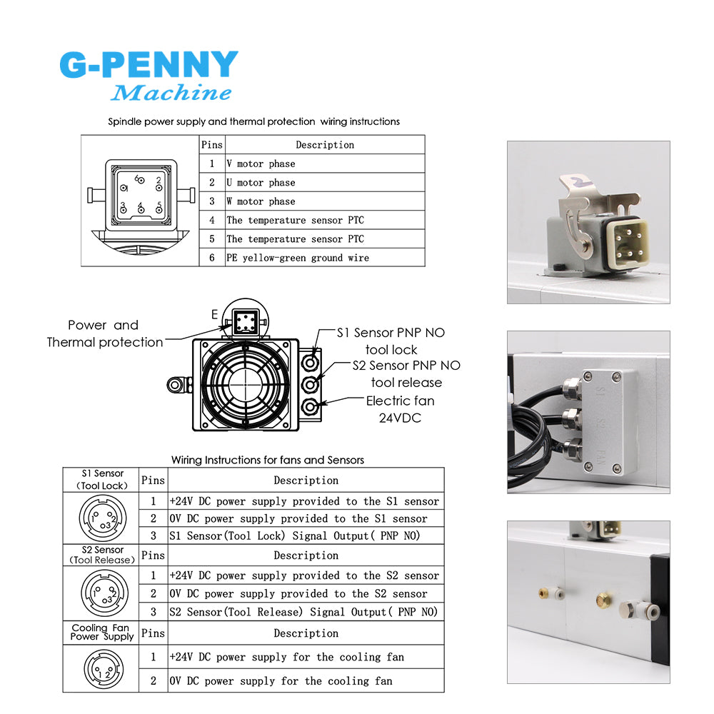 G-Penny 2.2KW ISO20 ER20 ATC Spindle Water Cooled 18000-24000rpm Automatic Tool Change CNC Spindle Motor for Metal Wood Milling