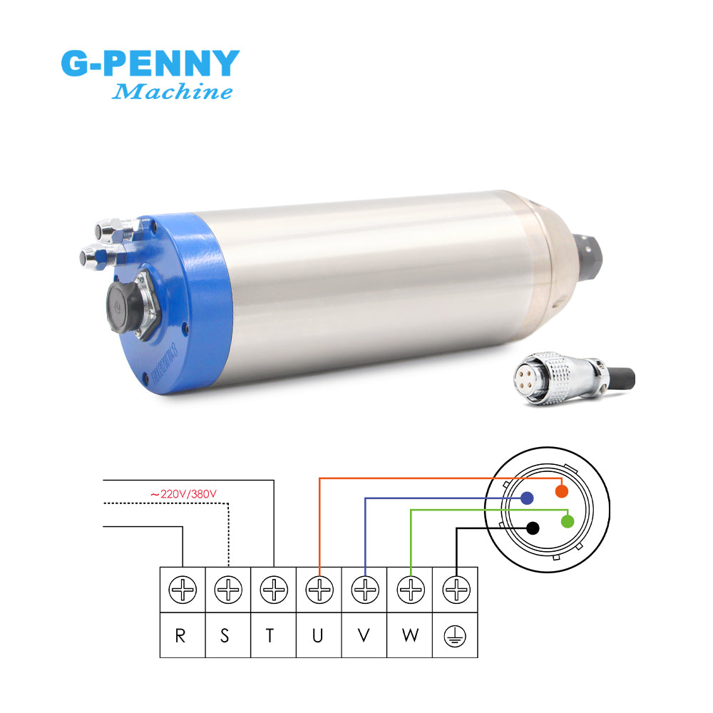 G-Penny machine 3.2KW ER20 D100 Water cooled spindle motor Bullet type 4pcs ball bearings