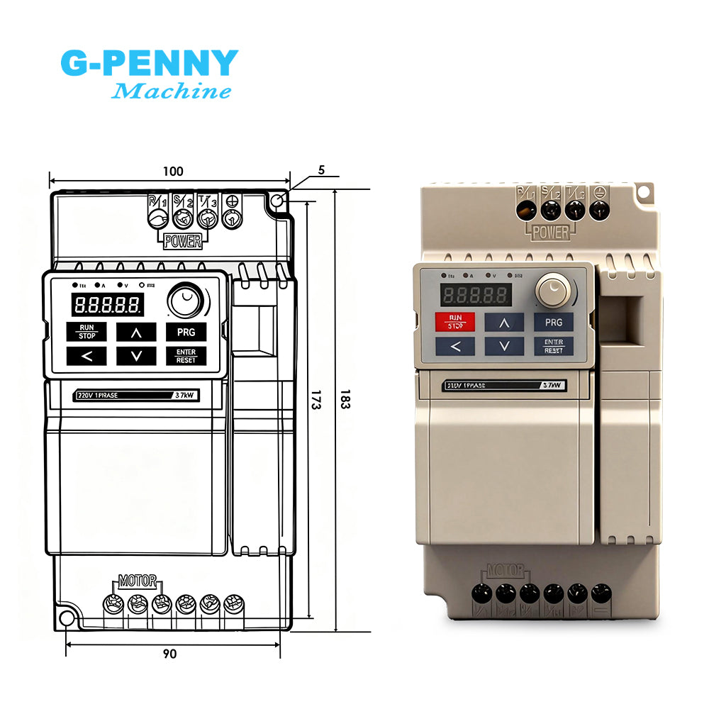 G-Penny 3.7KW 220V/380V Inverter/VFD 2000HZ Variable Frequency Drive Motor Speed Controller for CNC Machine Pump Fan