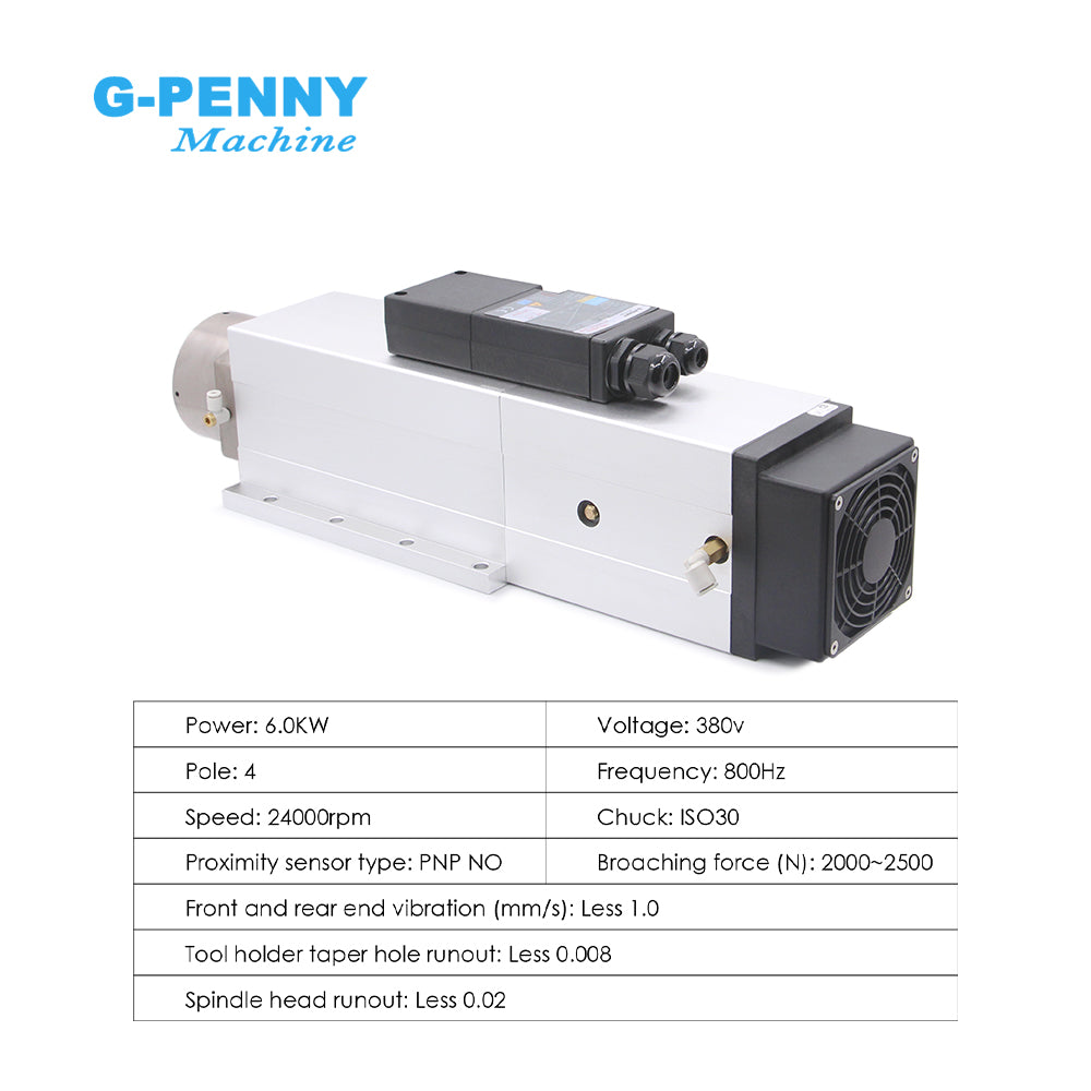 G-Penny Machine 6.0KW ISO30 ATC Spindle motor Air cooled with 7.5KW Inverter