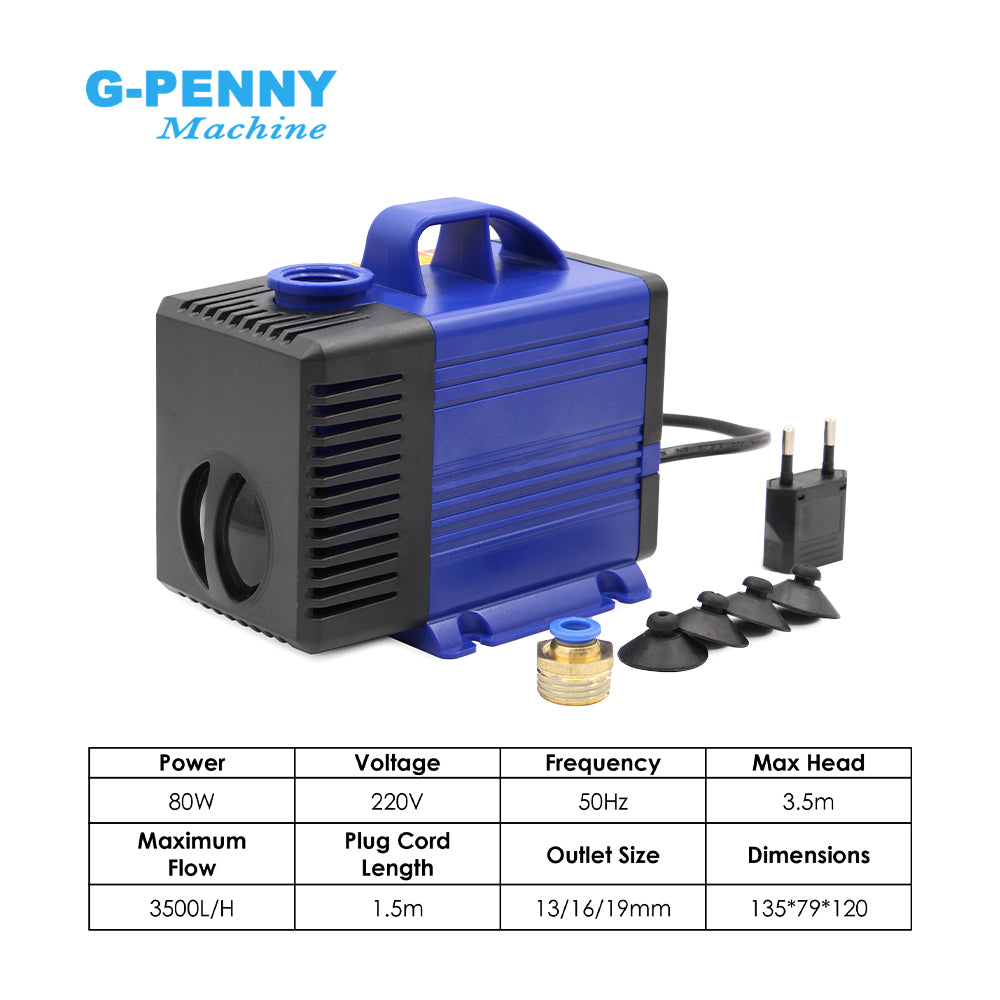 G-Penny Machine 2.2KW ER20 D80 Bullet type 110v/220v/380v water cooled spindle motor kit, H100 2.2KW Inverter, 80mm brakcet, 80W Water pump. For milling machine